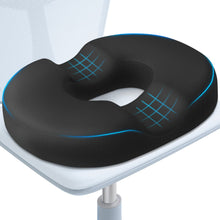 Load image into Gallery viewer, BlissTrends Donut Pillow Seat Cushion,Donut Chair Cushions for Postpartum Pregnancy &amp; Hemorrhoids,Tailbone Pain Relief Cushion,Memory Foam Lifting Cushions for Office&amp;Home Chairs (Black)

