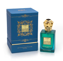 Load image into Gallery viewer, Prince Parfums Dubai - The Story of Amber Woods - 3.4 Ounces - Exquisite Men's Extrait de Parfum - Rich, Luxurious Scent of Amber, Cedar, Vetiver for the Modern Man - Depth, Warmth &amp; Mastery
