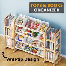Load image into Gallery viewer, SpaceAid Toy Storage Organizer with 6 Shelves and 12 Bins, Bookshelf/Bookcase, Kids Bin Shelf, Toys Box for Playroom Organization for Bedroom &amp; Room Decor, White, 52.3" W

