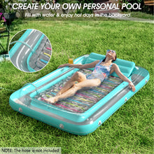 Load image into Gallery viewer, Jasonwell 4 in 1 Inflatable Tanning Pool Lounger Float - Sunbathing Lounge Floatie Raft Toys, Water Filled Tanning Bed Mat Pad Blow Up Kiddie Pool with Ball Pit for Adult, Kids (L)
