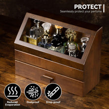Load image into Gallery viewer, Miratino Cologne Organizer for Men, Dustproof Cologne Stand with Drawer, Wood Perfume Stand Organizer for Dresser, Large Capacity Cologne Holder Display, Great Gift for Men
