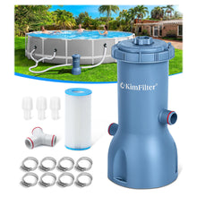 Load image into Gallery viewer, KimFilter Pro Series 1000 GPH Above Ground Pool Filter Pump, Powerful Pool Cartridge Filter Pump, Water Circulation and Filtration System -Improved Water Clean &amp; Clarity, Pools Pumps Above Ground-Gray
