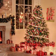 Load image into Gallery viewer, Hykolity 6 ft Prelit Christmas Tree, Artificial Christmas Pine Tree with 350 Warm White LED Lights, 1016 PVC Branch Tips &amp; Needles, Metal Stand and Hinged Branches
