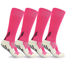 Load image into Gallery viewer, Kids Grip Socks, [2 Pairs] Non Slip Training Athletic Soccer Socks for Youth Boys and Girls Anti Slip Socks (pink)
