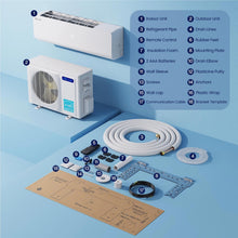 Load image into Gallery viewer, DELLA 20K BTU ODU 2 Dual Zone 9000 9000 BTU Wifi Mini Split AC Work with Alexa, Energy Efficient, 20 SEER2 208-230V Cools Up to 800 Sq.Ft Multi Zone Ductless Pre-Charged Heat Pump, 16ft Installation
