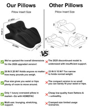 Load image into Gallery viewer, HOMEPAC Ergonomic Memory Foam Wedge Pillow, 27° Angled Support for Neck and Waist, Multi-Position Support Pillow (Black)
