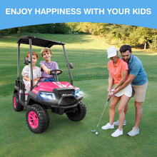 Load image into Gallery viewer, LIGIANT 24V Ride on Toys for Big Kids, 4-Seater Kids' Car, Golf Cart Max. Capacity: 264 Lbs(4 Kids), 4WD Ride on Car w/Remote Control, Detachable Awning, Spring Suspension, Music/Story/Power Display
