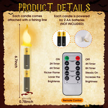 Load image into Gallery viewer, Qmioti Floating Candles with Wand Timer Remote Control - 12 Pack Flickering Warm Light LED Candle, Halloween Decorations for Indoor Outdoor Home Room, Party, Birthday, Wedding (White)
