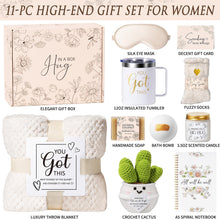 Load image into Gallery viewer, Get Well Soon Gifts Baskets for Women Self Care Gifts, Spa Care Package After Surgery Inspirational Thinking of You Sympathy Gift, Feel Better Encouragement Gift for Women Sick Friends Mom w/ Blanket
