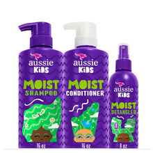 Load image into Gallery viewer, Aussie Kids Shampoo and Conditioner with Detangler Hair Care Bundle, Tangle-Free Shampoo, Detangler Spray, Sulfate &amp; Paraben-Free, PETA Cruelty-Free, Hassle-Free Styling, 16 Fl Oz 2 Pack &amp; 8 Fl Oz
