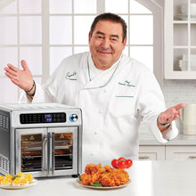 Load image into Gallery viewer, Emeril Lagasse Extra Large French Door Air Fryer Toaster Oven Combo, 24 Cooking Functions and Digital Controls, 7 Accessories Included, Stainless Steel Finish, 26QT Capacity
