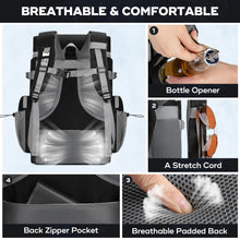 Load image into Gallery viewer, Maelstrom Backpack Cooler,Soft Lightweight Leakproof Cooler Backpack,35 Can Insulated Cooler Bag,Keeps 35 Cans Hot/Cold for Up to 16 Hours,Waterproof Lunch Bag for Men Women-Black
