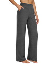 Load image into Gallery viewer, G4Free Women Wide Leg Pants High Waist Stretch Yoga Pants with Pockets Loose Casual Sweatpants(Gray Tweed,S,Regular)
