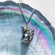 Load image into Gallery viewer, mihiarii Tahitian Black Pearl Unicorn Necklaces Moissanite Sterling Silver Birthday Anniversary Mothers Day Valentines Day Christmas Graduation Gifts for Mom Her Women
