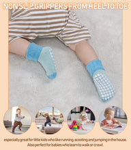 Load image into Gallery viewer, LANLEO Baby Girls Boys Non Slip Socks with Grips Toddler Kids Unisex Warm Thick Cotton Ankle Crew Socks with Grippers 6 Pairs Mix Color B,1-3 Year Old
