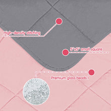 Load image into Gallery viewer, yescool Weighted Blanket (10 lbs, 41" x 60", Pink &amp; Grey) Cooling Heavy Blanket, Perfect for 90-110 lbs, Breathable Throw Blanket Gifts with Premium Glass Bead, Machine Washable

