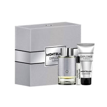 Load image into Gallery viewer, Mont Blanc Explorer Platinum Set 3.4oz EDP &amp; .25oz EDP &amp; 3.4oz SG
