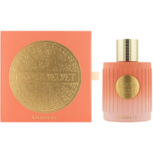 Load image into Gallery viewer, Khadlaj Peach Velvet – Fruity, Sweet, Amber, Gourmand -Eau De Parfum Spray-Long-Lasting Fragrance for Women, 3.4 Ounce / 100ml
