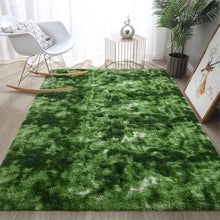 Load image into Gallery viewer, DweIke Fluffy Dark Green Rugs for Bedroom Living Room, 8x10 Large Soft Plush Shaggy Tie-Dyed Forest Moss Green Girls Boys Kids Rug, Non-Slip and Machine Washable Carpet for Dorm Nursery Decor
