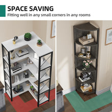 Load image into Gallery viewer, YITAHOME 6-Tier Corner Shelf, 68.8" Tall Industrial Free Standing Corner Bookshelf, 6 Shelf Display Corner Bookcase Open Small Book Shelves for Bedroom, Living Room, Small Space, Charcoal Gray + Black
