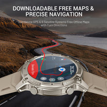 Load image into Gallery viewer, Men's Outdoor Smartwatch, Standalone GPS &amp; Offline Maps, 5ATM Waterproof, 1.43" AMOLED, 4GB Memory, 178 Sports Modes, Compass, Heart Rate/SpO2/Stress/Sleep Monitor, Compatible Android and iOS Khaki
