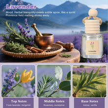 Load image into Gallery viewer, Car Air Freshener Oil Diffuser - Hanging Long Lasting Scent for Car &amp; Home, Essential Oil Freshener with Adjustable Fragrance (Lavender+Red Roses+Oud Wood+Amber Allure)
