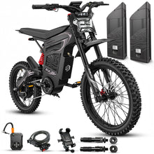 Load image into Gallery viewer, BIBUFF GT600 Electric Dirt Bike for Adults, 160 Mile Range, 7500W Peak Motor, 55 MPH, 2x72V 30Ah Removable Battery, Full Suspension, Hydraulic Brakes, 19"/17" All-Terrain Tires, Electric Motorcycle
