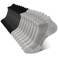 Load image into Gallery viewer, BAMBOO COOL Men's Ankle Socks Moisture Wicking Breathable Odor Control Athletic Cushioned Running Socks Arch Support 8 Pack
