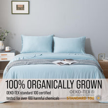 Load image into Gallery viewer, Bella Coterie Luxury Bamboo Viscose Queen Size Sheet Set | 100% Organically Grown | Ultra Soft | Cooling for Hot Sleepers | 18" Deep Pocket [Coastal Blue]
