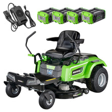 Load image into Gallery viewer, NovorikX 54V 42'' Cordless Electric Riding Lawn Mower, Zero Turn Lawn Mower with 4 * 10AH Batteries and Plug in Charger for Large Yard
