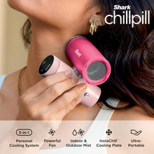 Load image into Gallery viewer, Shark ChillPill – The Only 3-in-1 Personal Cooling System with Fan, InstaChill Cooling Plate &amp; Dry-Touch Mist – Portable, Handheld, Drops Skin Temp Up to 16°F, 10 Speeds, Haze, FA022LV
