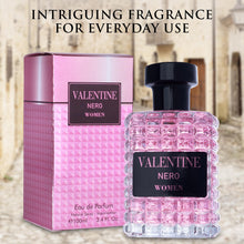 Load image into Gallery viewer, Valentine Nero for Women Eau De Parfum - Amber Floral Jasmine, Bourbon Vanilla &amp; Woods - Oriental-Floral Fragrance with a Modern Twist - Elegant 100ml Bottle Fragrance Packed in a Paper Box
