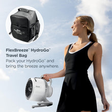 Load image into Gallery viewer, Shark FlexBreeze HydroGo Fan &amp; Travel Bag — Ultra-powerful portable fan with indoor + outdoor evaporative mist. Corded &amp; cordless, White, FA053BRN
