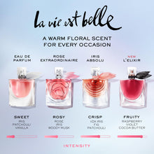 Load image into Gallery viewer, Lancôme La Vie Est Belle L'Elixir Eau de Parfum - Long Lasting Fragrance with Raspberry, Violet &amp; Cocoa Butter - Floral Women's Perfume - 1.7 Fl Oz

