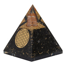 Load image into Gallery viewer, Agate Mart Energy Generator Black Tourmaline Orgonite Pyramids with Black Tourmaline Pendant - Healing- meditation orgonite pyramids E-Energy Protection and Protective Set
