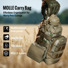 Load image into Gallery viewer, OneTigris Tactical Half Gallon Water Bottle with Straw - 64 oz Vacuum Insulated Stainless Steel Water Jug, Leakproof Sport Bottle with 3 BPA Free Lids, Paracord Handle &amp; MOLLE Water Pouch for Outdoor
