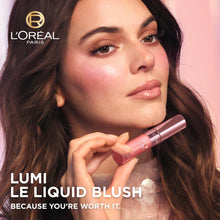 Load image into Gallery viewer, L'Oreal Paris True Match Lumi Le Liquid Blush, Intense Lightweight Blush Formula With Liquid Pigments, Glowy Gold Pink, 0.33 Fl Oz

