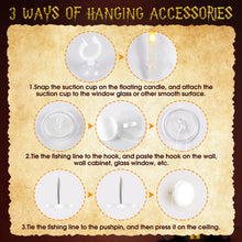 Load image into Gallery viewer, Qmioti Floating Candles with Wand Timer Remote Control - 12 Pack Flickering Warm Light LED Candle, Halloween Decorations for Indoor Outdoor Home Room, Party, Birthday, Wedding (White)
