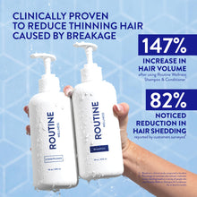 Load image into Gallery viewer, Routine Wellness Shampoo and Conditioner Set and Hair Serum for Thinning Hair - DHT Blocker Women &amp; Men - Color Safe Shampoo for Hair Loss &amp; Healthier Hair - Rose Hips Set + Hair Serum
