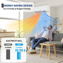 Load image into Gallery viewer, Garvee18000 BTU 21 SEER2 Ductless Mini Split AC &amp; Heat Pump, WiFi Control, Compatible with Alexa, 230V Energy Efficient Inverter System, Cools Up to 1000 Sq.ft
