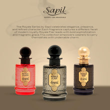 Load image into Gallery viewer, Sapil Royale Flair Eau de Parfum – Long Lasting Unisex Spicy Oud Perfume | Saffron, Amber &amp; Oud Notes | Bold Luxurious Signature Fragrance | 3.4 oz / 100ml
