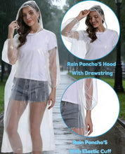 Load image into Gallery viewer, HOOMBOOM 5 Pack Rain Ponchos, with Drawstring Hood Emergency Disposable Rain Ponchos Family Pack for Adults
