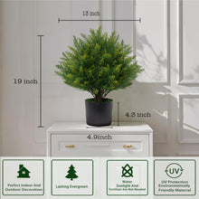 Load image into Gallery viewer, Artificial Topiary Ball Tree 19''T Faux Little Bush Ball Tree UV Resistant Shrub Potted Artificial Plant for Outdoor Indoor Front Porch Garden
