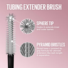 Load image into Gallery viewer, Maybelline Lash Sensational Sky Tubes Tubing Mascara, Extension-Like Lengthening Mascara, 24HR Eye Makeup with Shea Butter &amp; Castor Oil, Very Black, 1 Count
