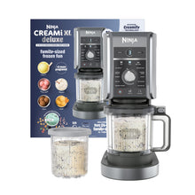 Load image into Gallery viewer, Ninja CREAMi Deluxe Ice Cream Maker | 11-in-1 Create Frozen Desserts, Sorbet, Milkshakes, Yogurt &amp; More | Includes 2 Dishwasher Safe XL 24 Oz. Tubs with storage lids | Silver | NC501
