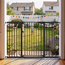 Load image into Gallery viewer, Cumbor 36" Extra Tall Baby Gate for Stairs, 30.4-56.8" Extra Wide Dog Gate Indoor, Dual Lock &amp; Self-Closing Child Gate for Doorways, Hallways &amp; Large Opening, Safety Baby Proofing for the House, Black
