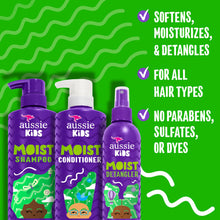Load image into Gallery viewer, Aussie Kids Shampoo and Conditioner with Detangler Hair Care Bundle, Tangle-Free Shampoo, Detangler Spray, Sulfate &amp; Paraben-Free, PETA Cruelty-Free, Hassle-Free Styling, 16 Fl Oz 2 Pack &amp; 8 Fl Oz
