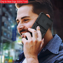 Load image into Gallery viewer, LeYi for Motorola Edge-2025 Case: [𝐍𝐨𝐭 𝐅𝐢𝐭 𝐌𝐨𝐭𝐨 𝐆 𝟐𝟎𝟐𝟓], Moto Edge 2025 Case with Camera Cover, Military-Grade Cell Android Smartphone Phone Cover Funda para with Ring Kickstand, Black
