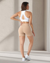Load image into Gallery viewer, Biker Yoga Shorts with Pockets for Women,High Waisted Athletic Running Workout Gym Shorts Tummy Control 5"(Nude, XL)
