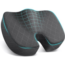 Load image into Gallery viewer, TushGuard Seat Cushion - Memory Foam Sitting Pillow for Office Chair, Car Seat, Airplane, Bleacher - Sciatica &amp; Hip &amp; Coccyx Pain Relief Desk Chair Cushion for Long Sitting Office Workers, Car Drivers
